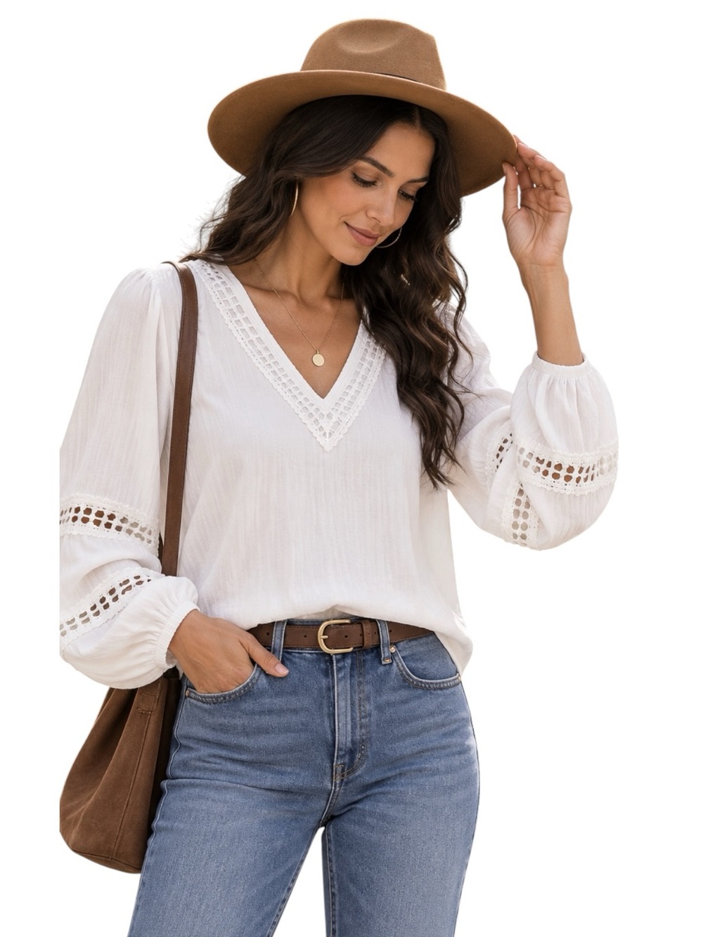 Coeur De Vague | White V-neck top EUC Sz M